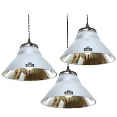 Antique Collection of Large Permaflector Mercury Glass Pendants