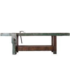 English 19th Century Painted Work Bench