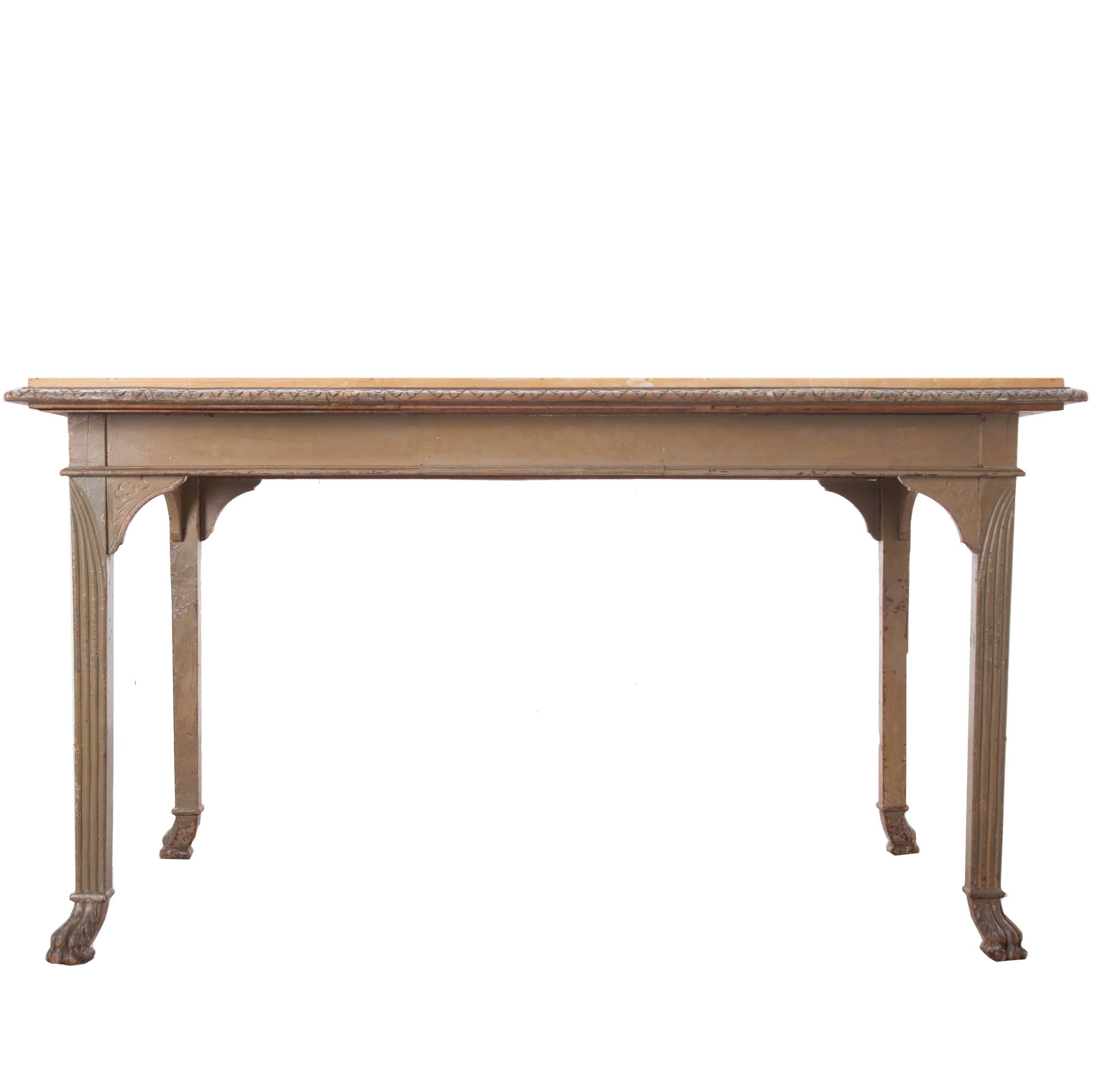 French 19th Century Painted Table with Marble Top
