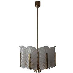 Eight Accanthus Leaves Chandelier, C. Fagerlund for Orrefors, Sweden