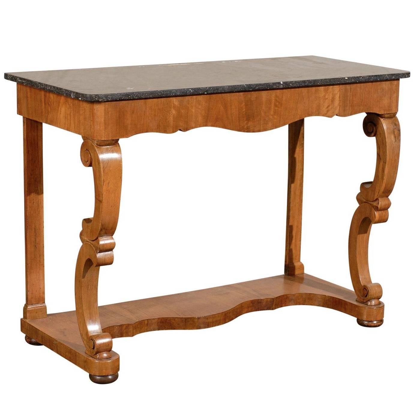 19th Century Charles X Console with Black Marble Top, circa 1825