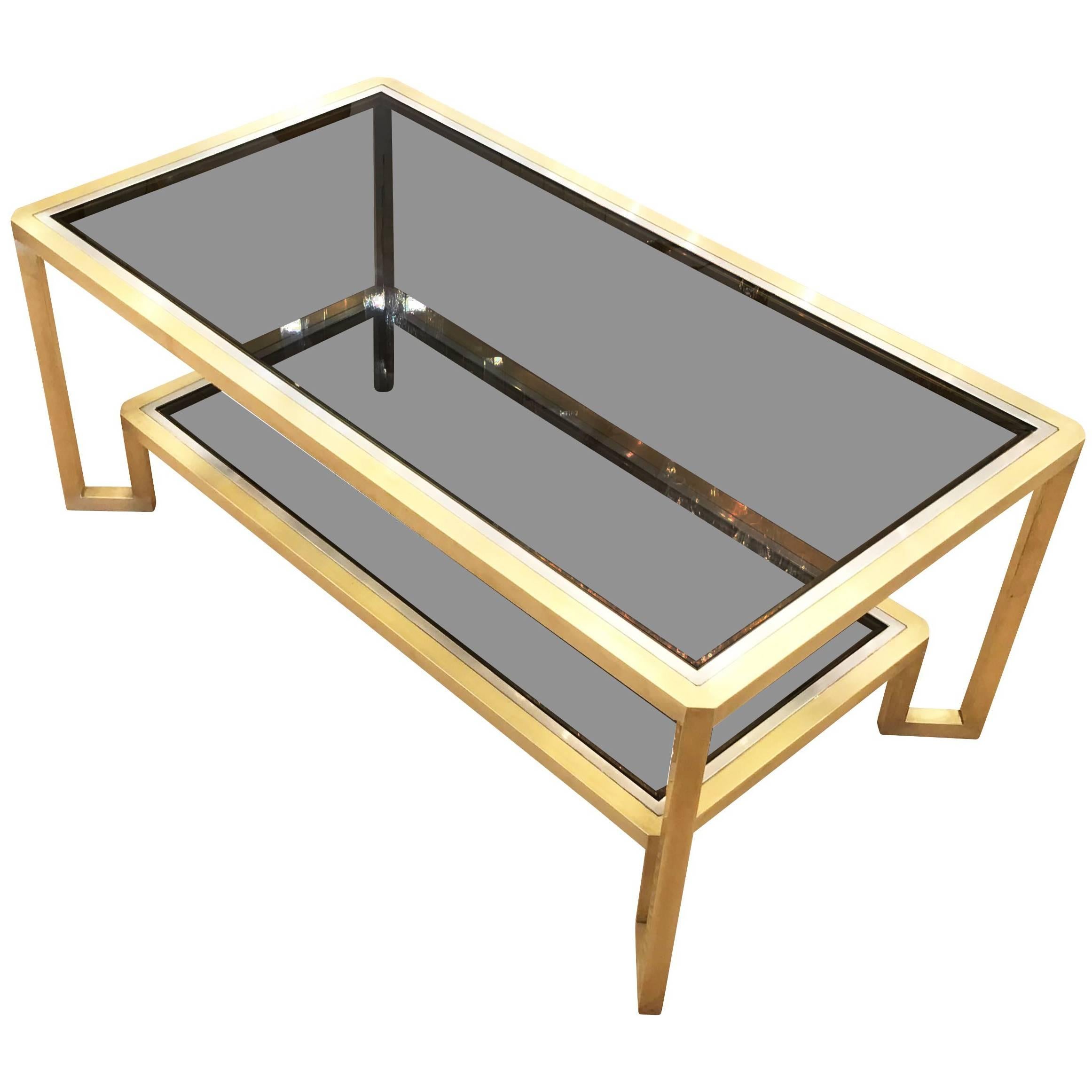 Brass Coffee Table in the Manner of Romeo Rega