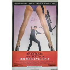 Hand Signed by Roger Moore, "For Your Eyes Only" Film Poster, 1981 11