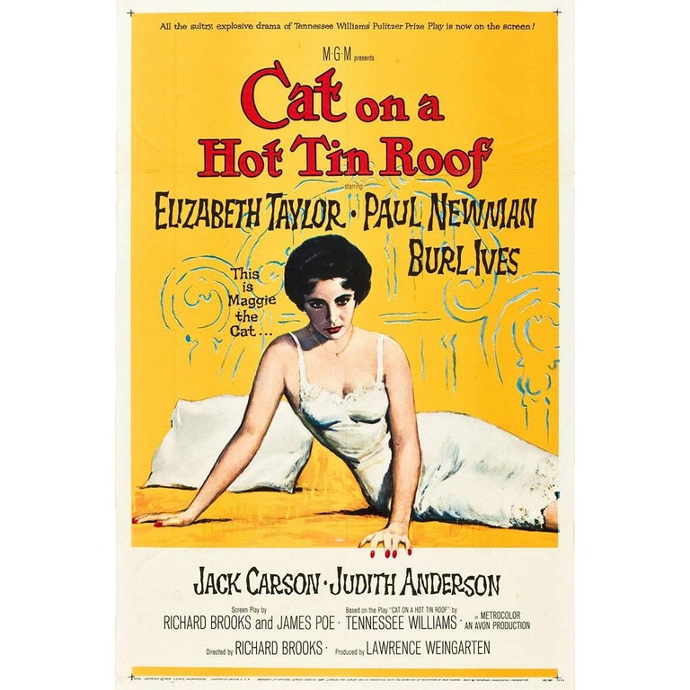Cat On A Hot Tin Roof" Film Poster, 1958 For Sale at 1stDibs | cat on a hot  tin roof poster, cat on a hot tin roof movie poster