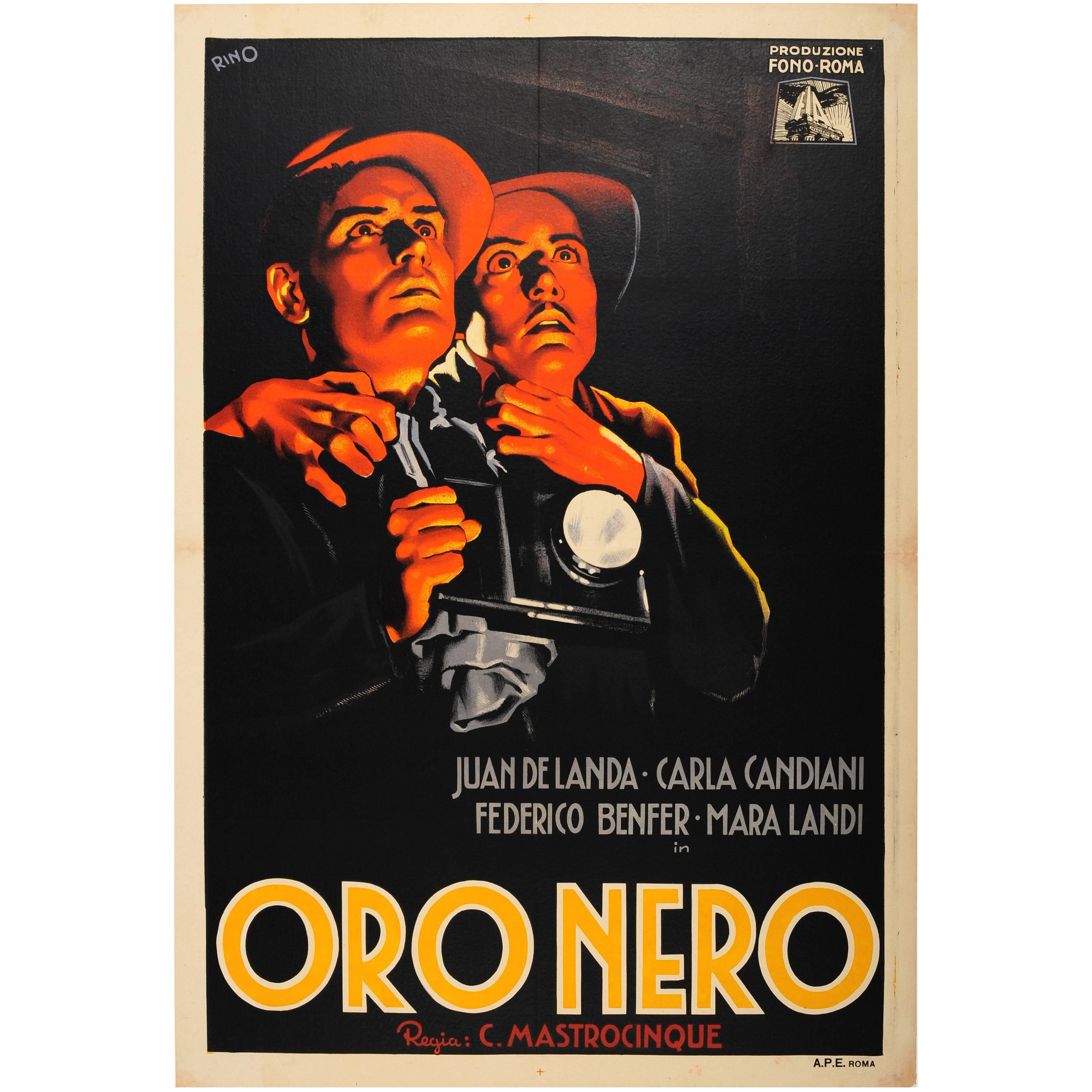 Original Vintage Movie Poster for an Italian Drama Film - Oro Nero / Black Gold