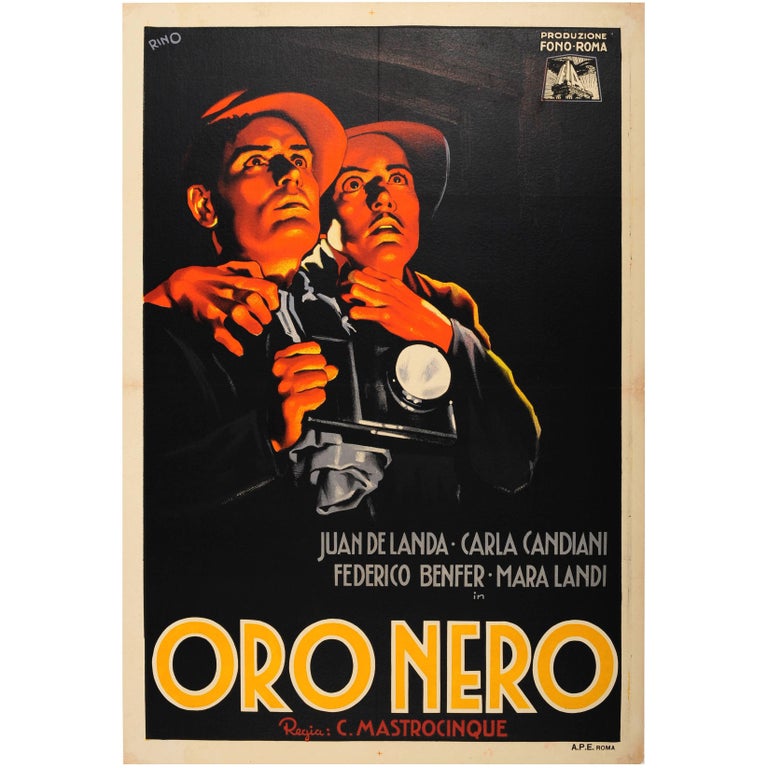 Original Vintage Movie Poster for an Italian Drama Film - Oro Nero / Black Gold For Sale