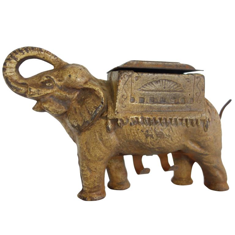 Cast Iron Elephant Cigarette Dispenser at 1stDibs