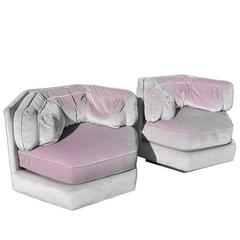 Pair of Velvet Hexagonal Flair Collection Lounge Chairs by Bernhardt 11