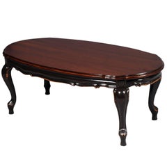 Late 19th Century Venetian Baroque Coffee or Centre Table Carved Walnut Ebonized