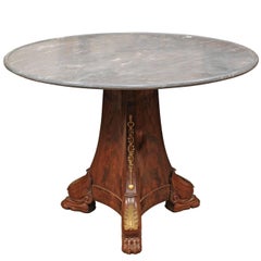 French Empire Mahogany Centre Table with Bronze Dore Mounts, Early 19th Century