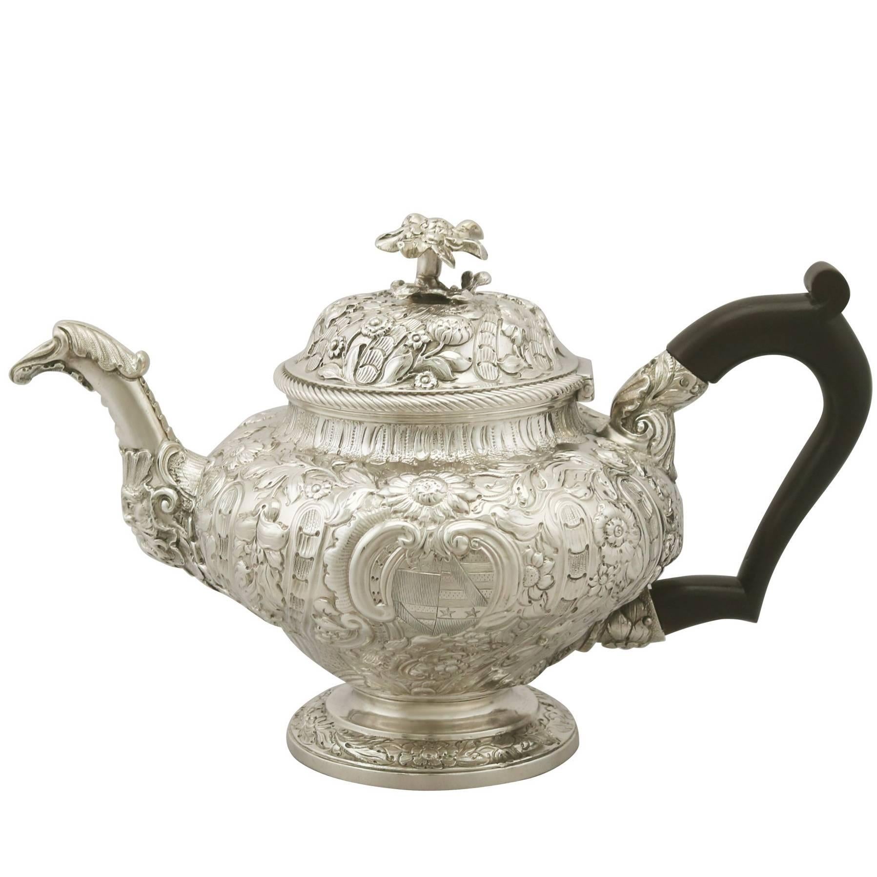 Antique Sterling Silver Teapot by William Burwash George III