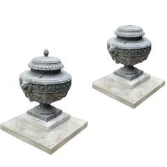 Pair of Lidded Gate Finials/ Pier Caps