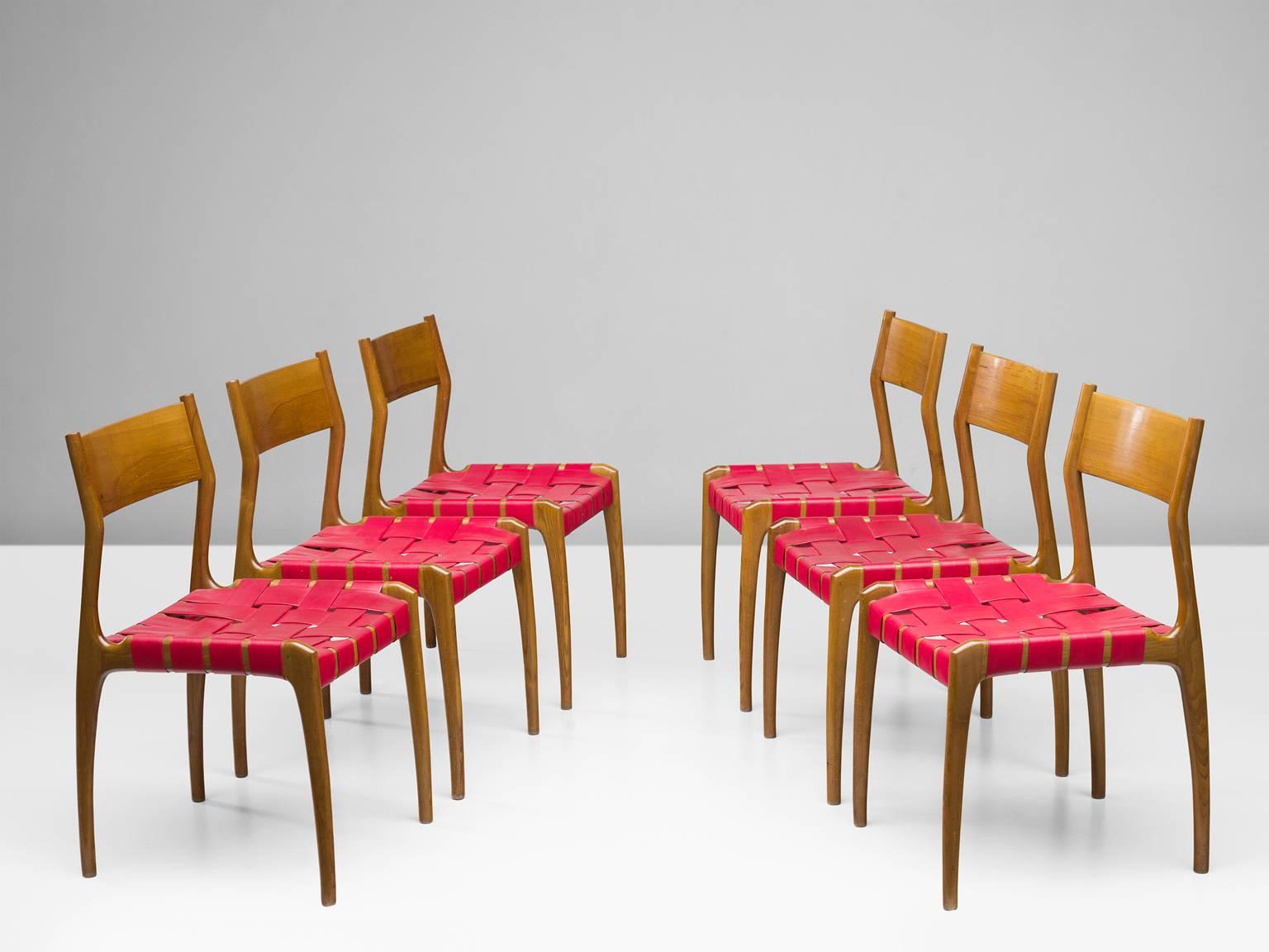 Set of Six Italian Dining Chairs In Good Condition In Waalwijk, NL