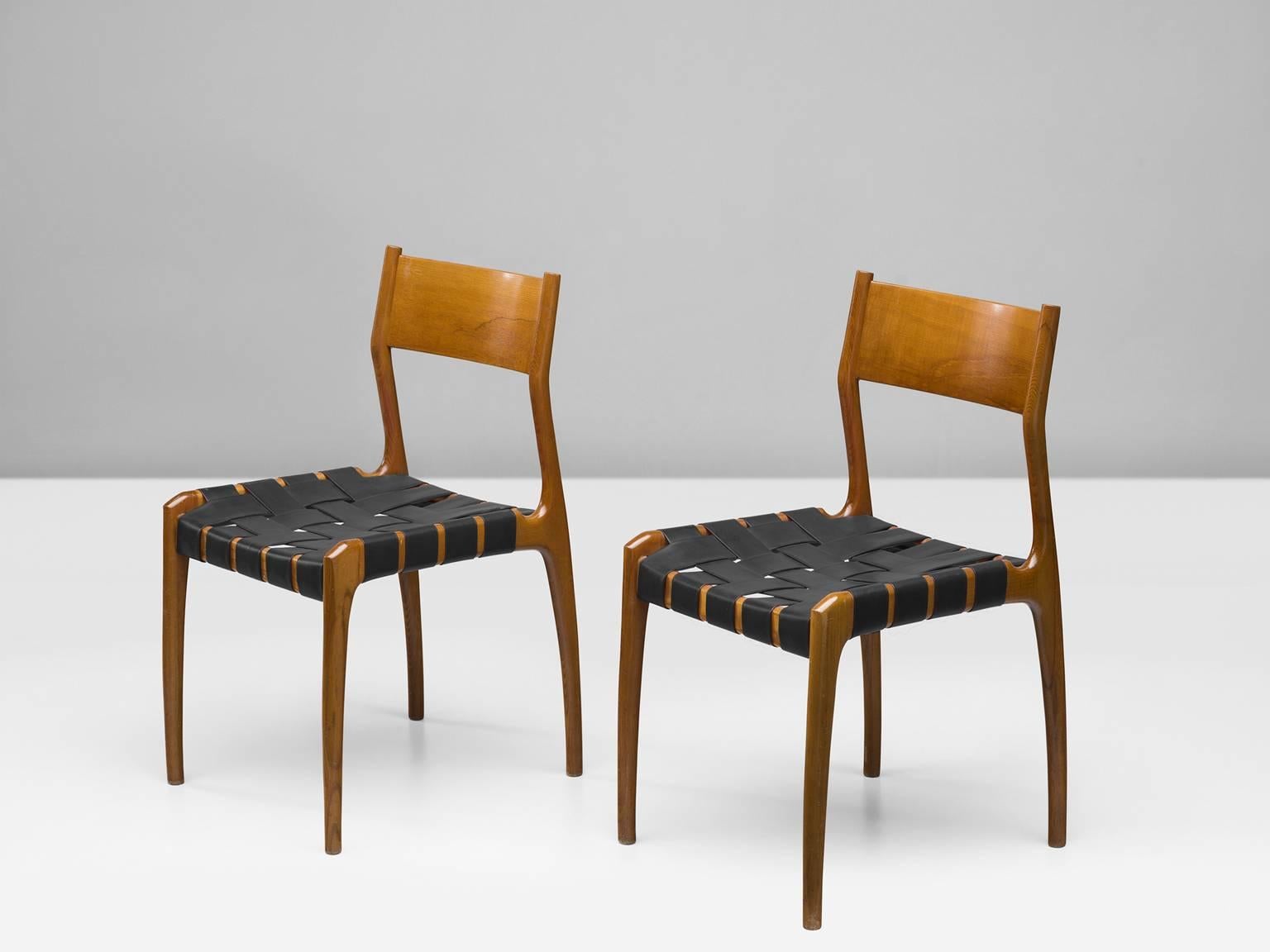 Mid-Century Modern Set of Six Italian Dining Chairs