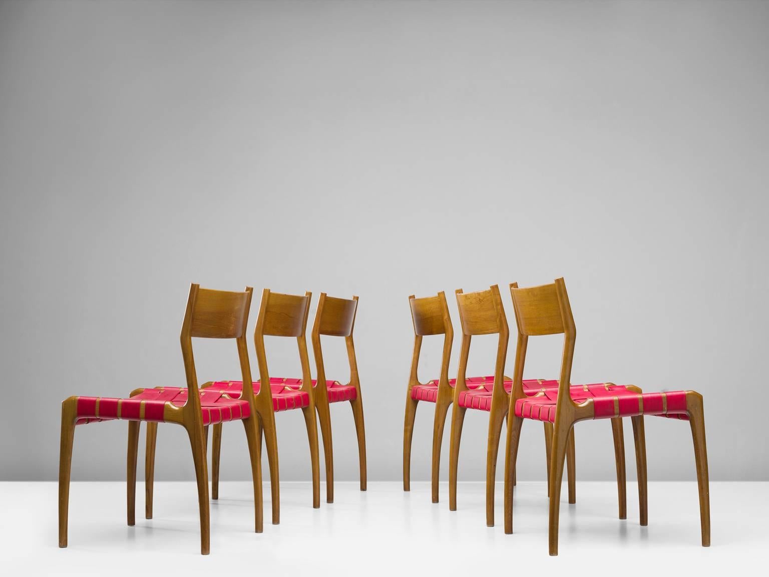 Mid-20th Century Set of Six Italian Dining Chairs