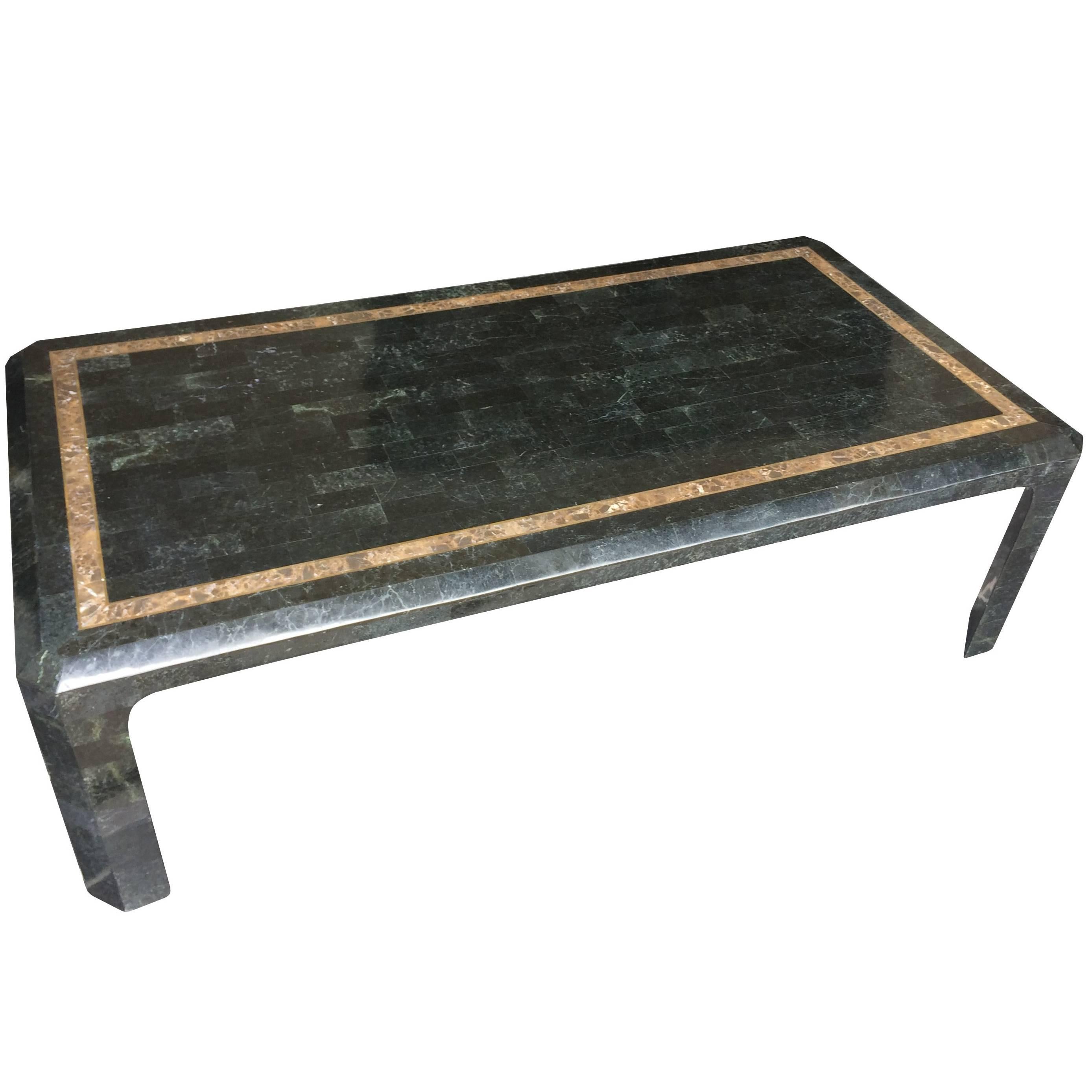 Maitland-Smith Tessellated Marble and Stone Coffee Table