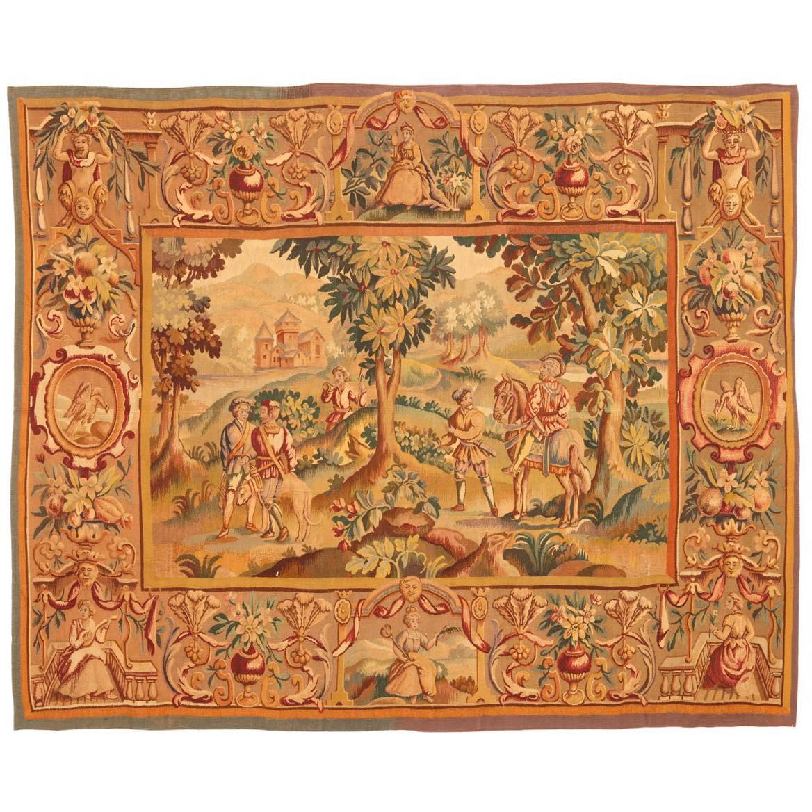 Antique Extremely Finely Woven 19th Century French Tapestry For Sale