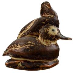 Royal Copenhagen Stoneware Figure Number 20004, Tufted Ducks, Knud Kyhn