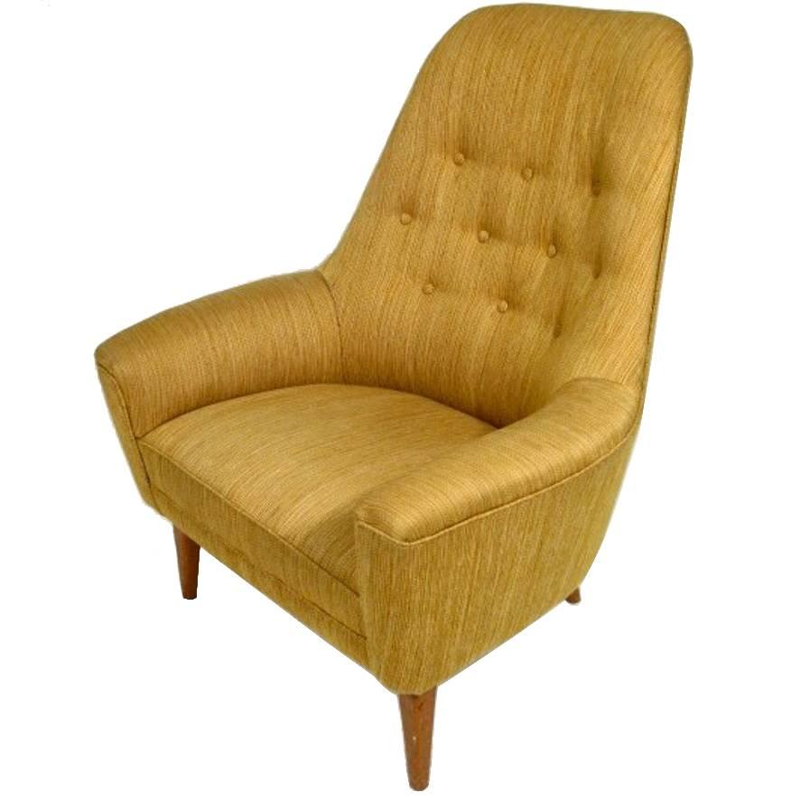 Beautiful Swedish Upholstered Lounge Chair, 1940s