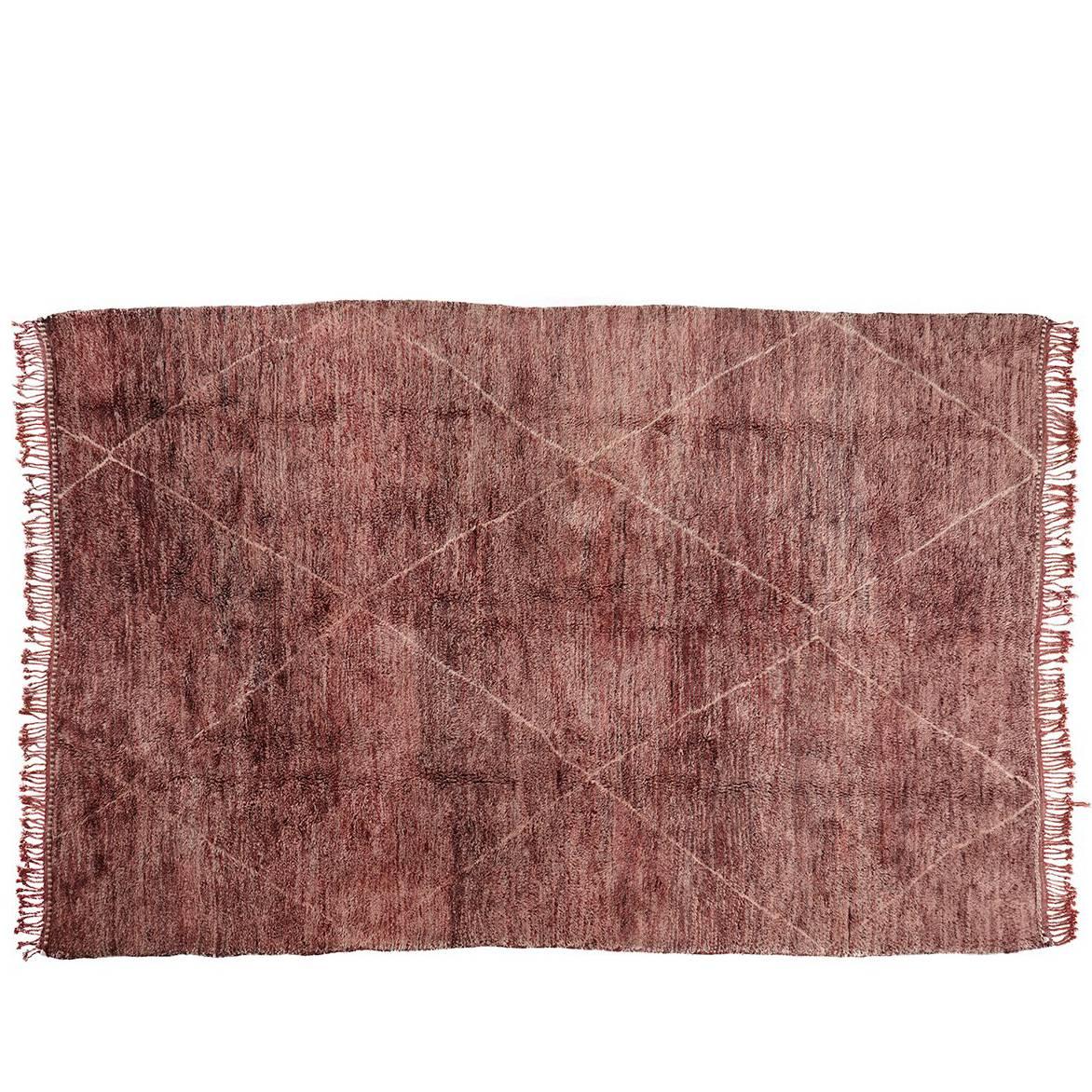 21st Century Dusky Pink Moroccan Beni Ouarain Rug For Sale