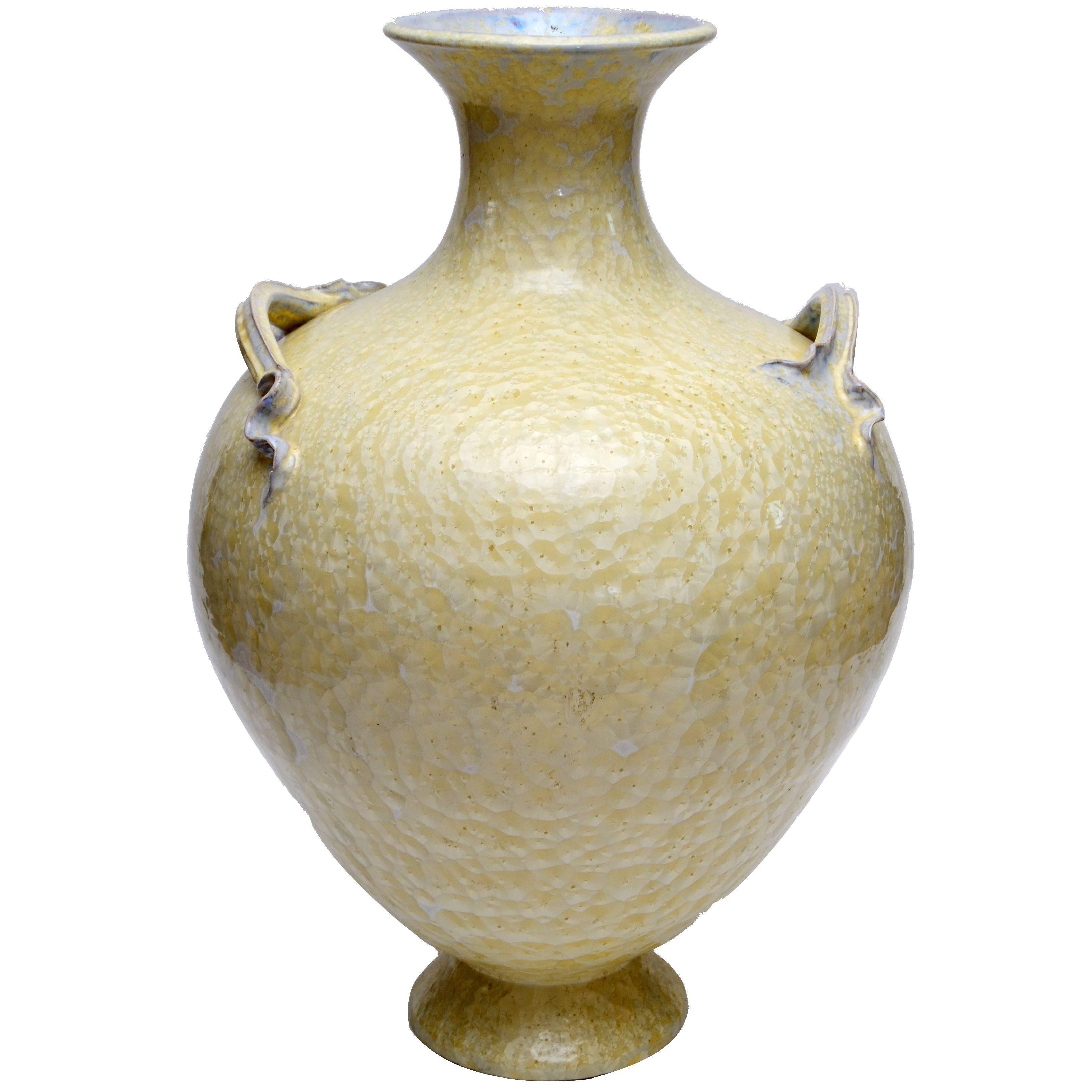 Paul Adams Artist Ceramic Pottery Floor Vase Monumental with Handles Modern