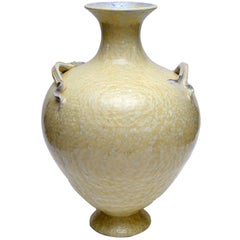 Vase de sol monumental en céramique avec poignées moderne de l'artiste Paul Adams 