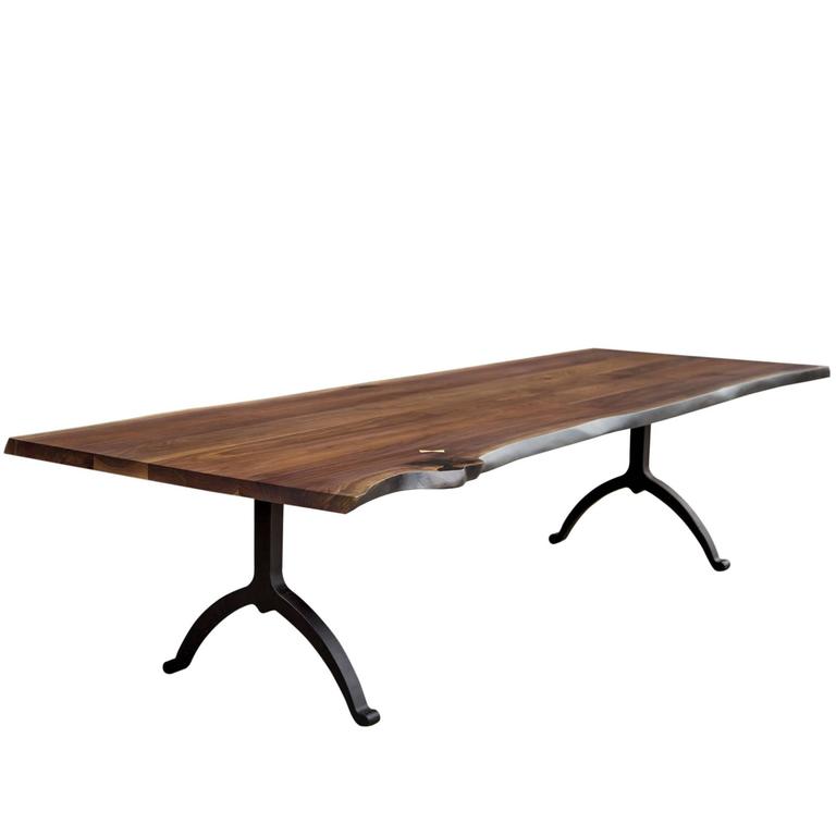 Sentient Signature Live Edge American Black Walnut Slab Table Wishbone Legs For Sale at 1stdibs Sentient Signature Live Edge American Black Walnut Slab Table Wishbone Legs For Sale at 1stdibs