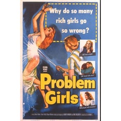 Vintage "Problem Girls" Film Poster, 1953
