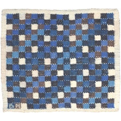 'Kvadrater, BLÅ' Swedish Wall Hanging, Barbro Nilsson, 1950