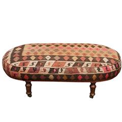 English Kilim Ottoman 8