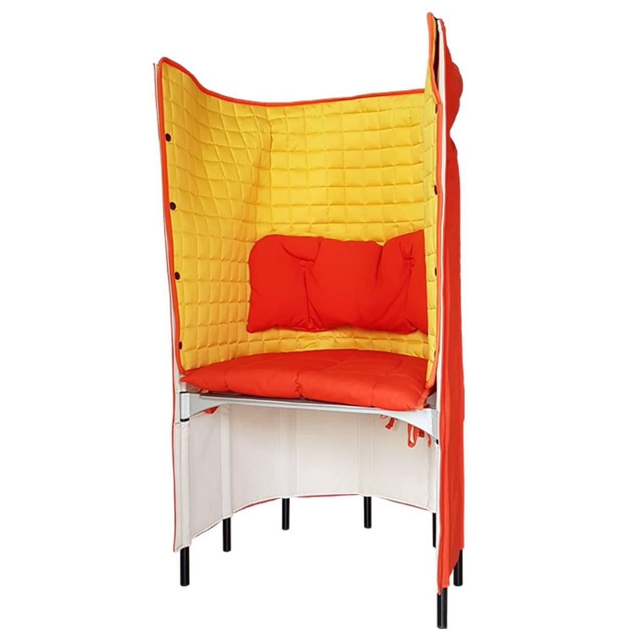 Contemporary Armchair by Gaetano Pesce in Orange Yellow Canvas 21th Century