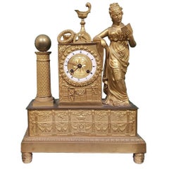 Antique French Gold Plated Bronze Shelf Clock, 19th Century