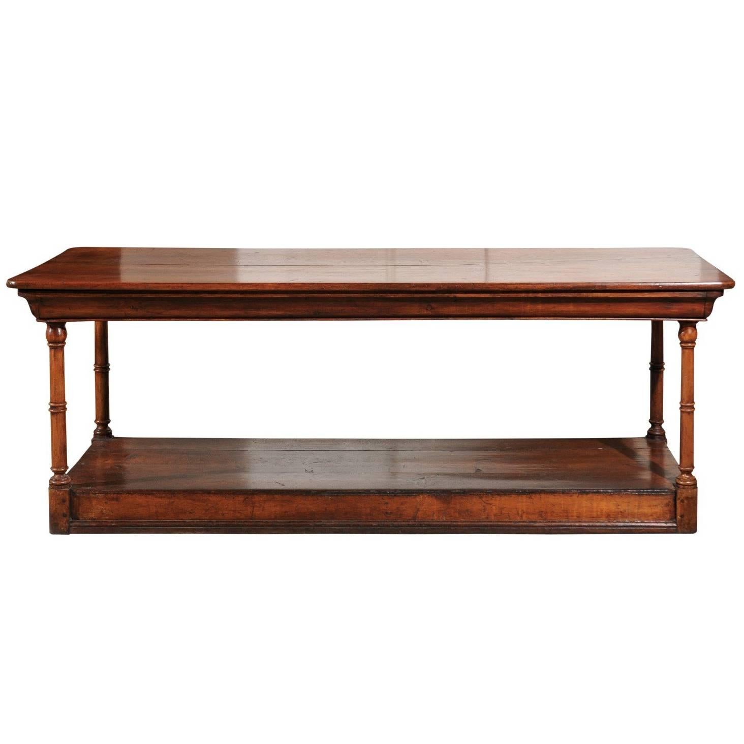 Louis-Philippe Tailor Table in Red Pine, circa 1850, Long French Table For Sale