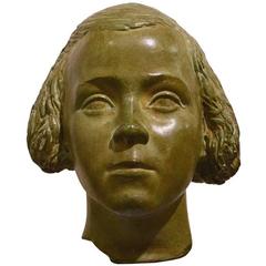 Young Girl Bust Statue by Attilio Torresini, Italy, 1930s