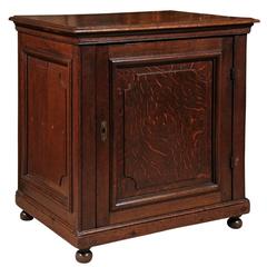 Antique Oak Confiturier with Working Key and Lock, French, circa 1900