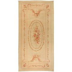 Antique Extremely Finely Woven 19th Century Aubusson Carpet