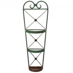 Antique Green Paint Decorated Iron Umbrella Stand