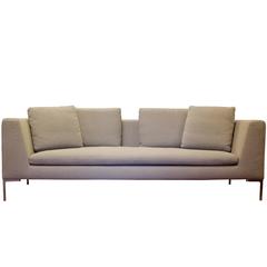 Mid-Century Modern B&B Italia Charles Sofa Chrome Legs Italy Antonio Citterio