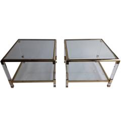 Pair of Perspex Side Tables, France, Midcentury Modern
