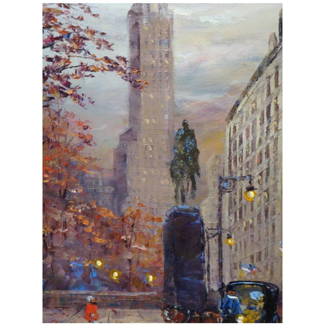 Rare Nyc Central Park Painting Robert Lebron 1928-2013 For Sale