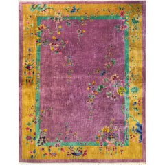 Antique Art Deco Chinese Carpet, 8
11" x 11
10" Stunning Color