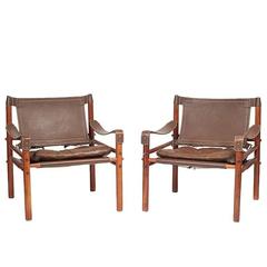 Pair of Arne Norell Safari Chairs