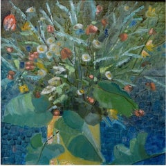 Flower Painter Mid-20th Century, Flower Still Life, Oil on Board