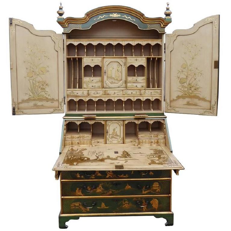 Lacquer And Gilt Chinoiserie Secretary Bookcase At 1stdibs Lacquer And Gilt Chinoiserie Secretary Bookcase For