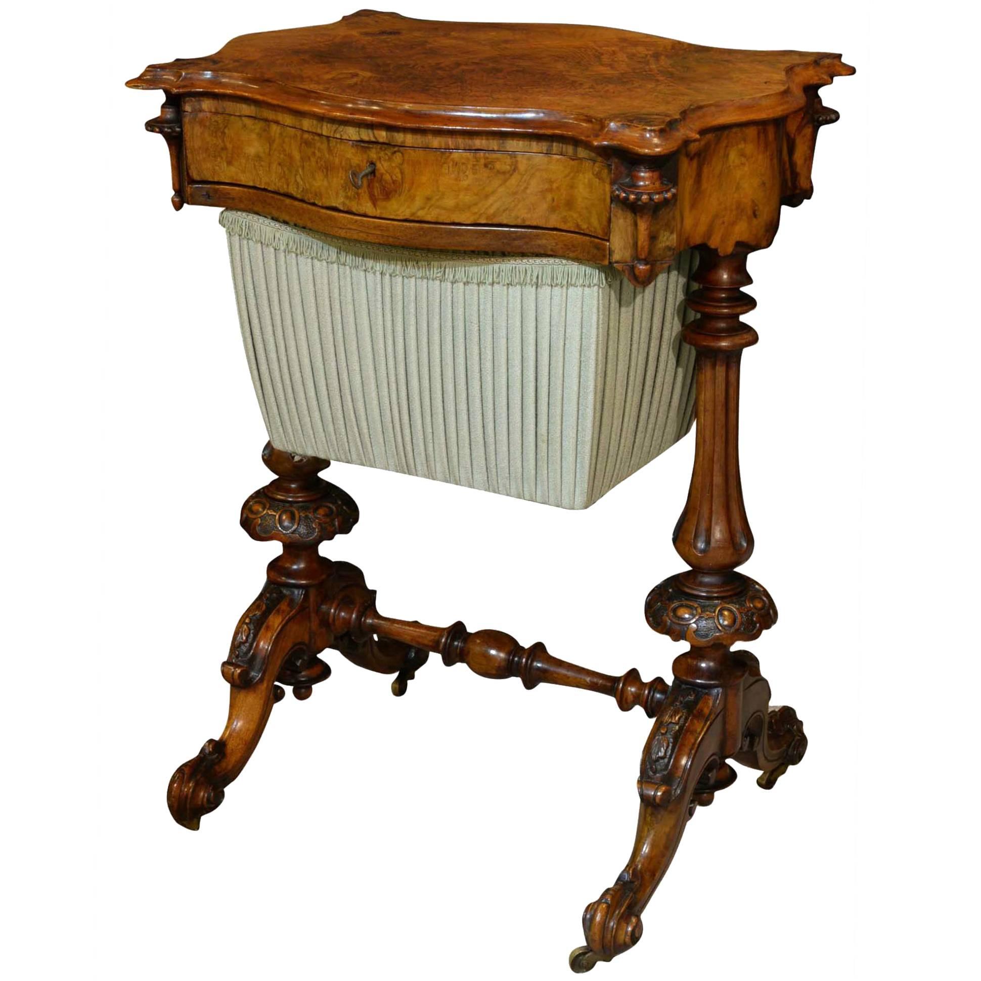 Decorative High Victorian Sewing Table