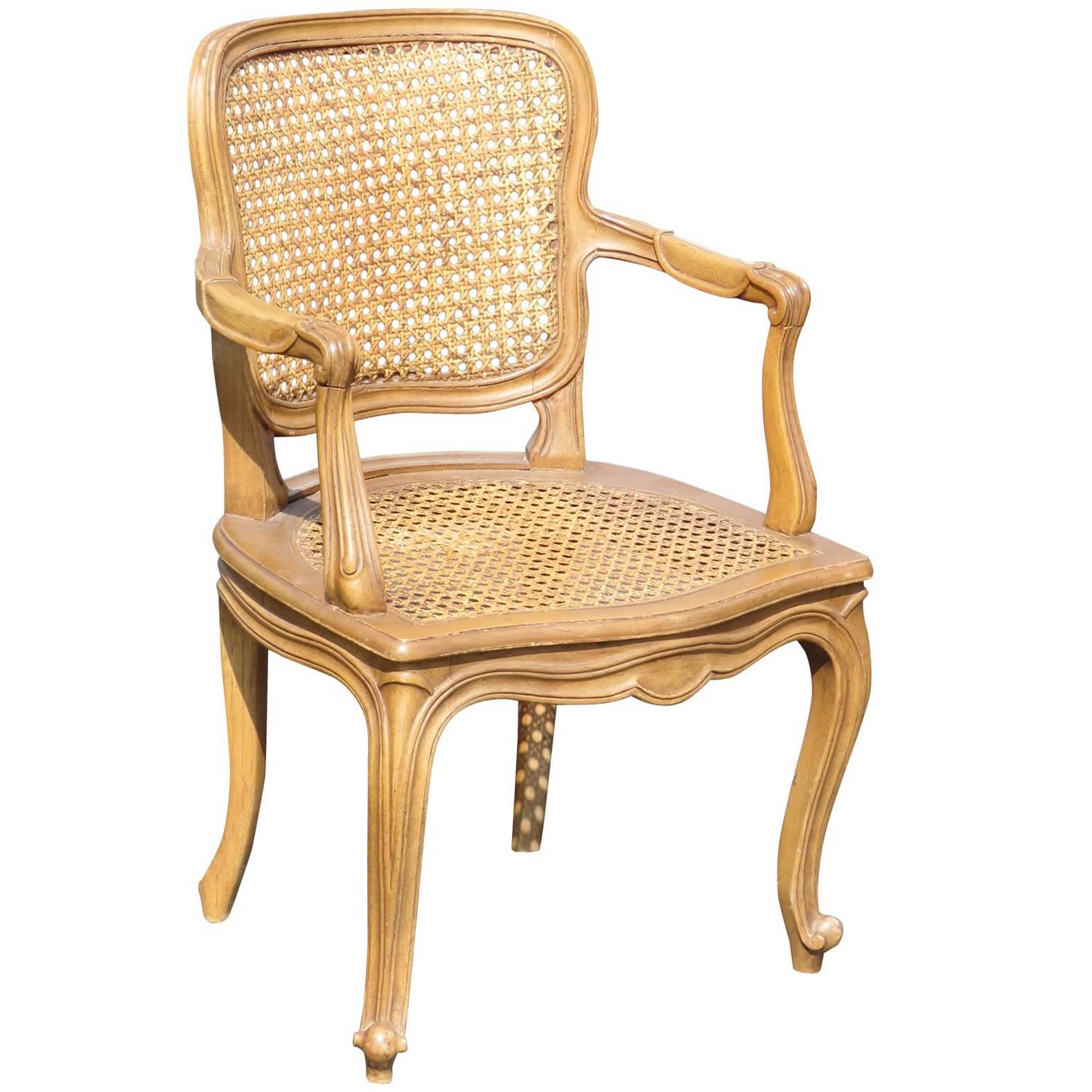 Louis XVI Style Child's Caned Fauteuil