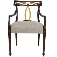 Sheraton Style Vintage Chair with Snakeskin seat