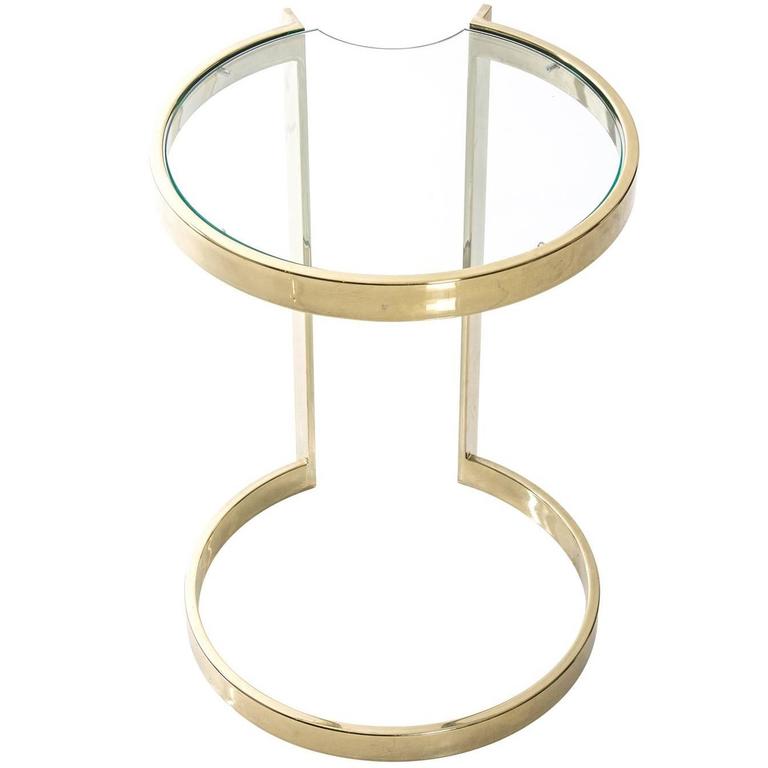 Vintage Brass Round Side Table at 1stDibs