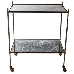French Brass Bar Cart Vintage French Brass Bar Cart