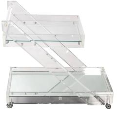 Two-Tier Lucite Bar Cart